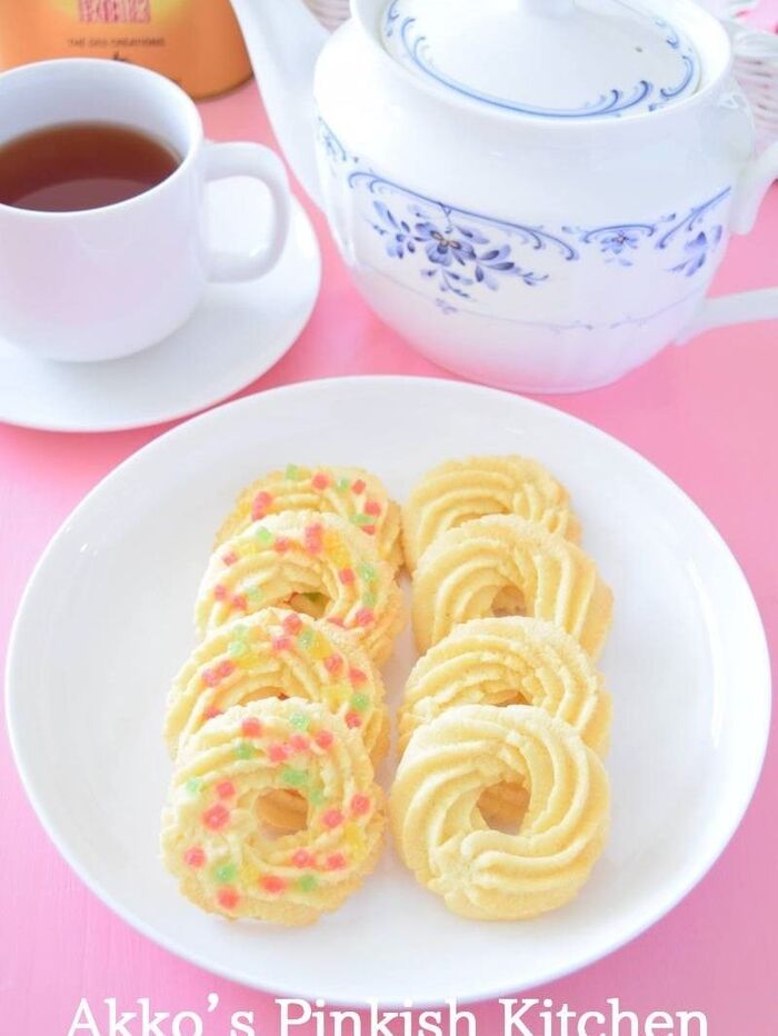 お菓子の基本レシピ♡『絞り出しリングクッキー』