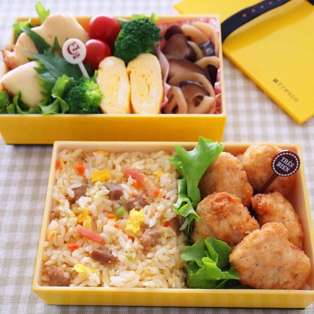 秋食材で楽しむレシピ「焼めしと塩から揚げの弁当」