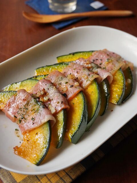 がぼちゃが苦手な男性にも ガーリック風味のかぼちゃのベーコン巻き 暮らしニスタ