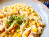 コーンの缶詰で簡単！子供喜ぶ?コーン豆乳パスタ