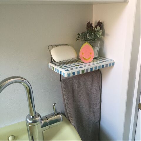 セリアでリメイク オシャレで便利な石鹸スポンジ置き タオル掛け 暮らしニスタ