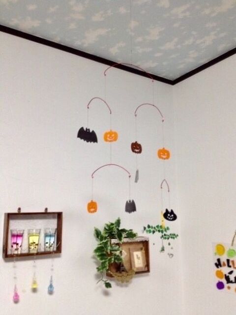 100均リメイク ゆらゆらハロウィンモビール 暮らしニスタ