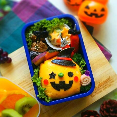 キャラ弁 オムライスで ジャックオーランタンのハロウィン弁当 暮らしニスタ