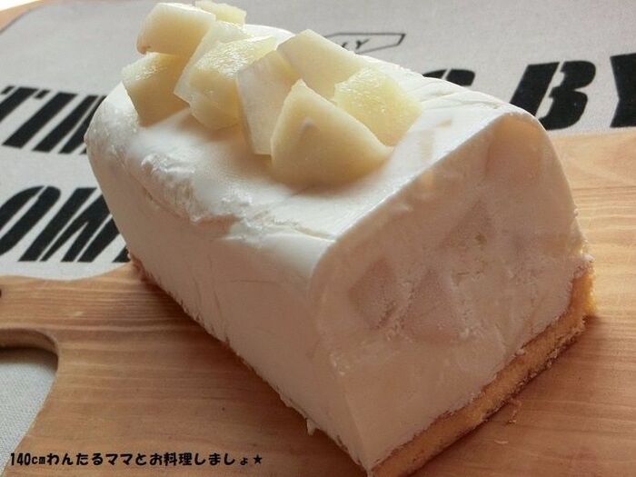 簡単★桃のアイスチーズケーキ
