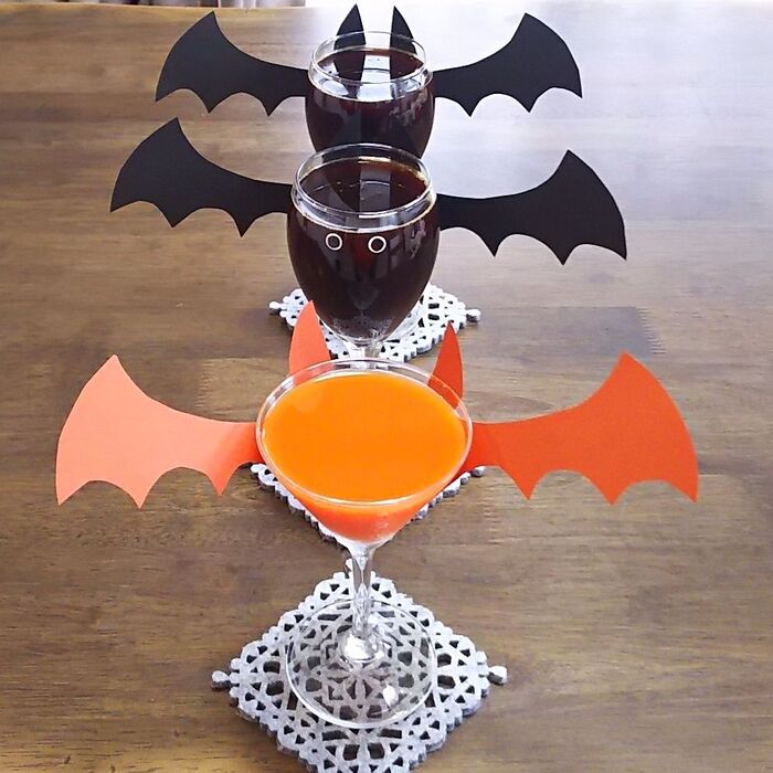 コウモリグラス★ワイングラスをハロウィン仕様にアレンジ