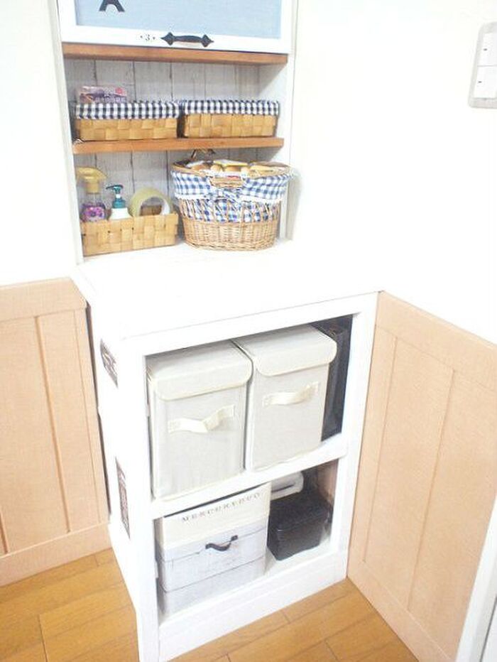 キッチン収納なら★ダイソーの布製のナチュラルな収納BOX