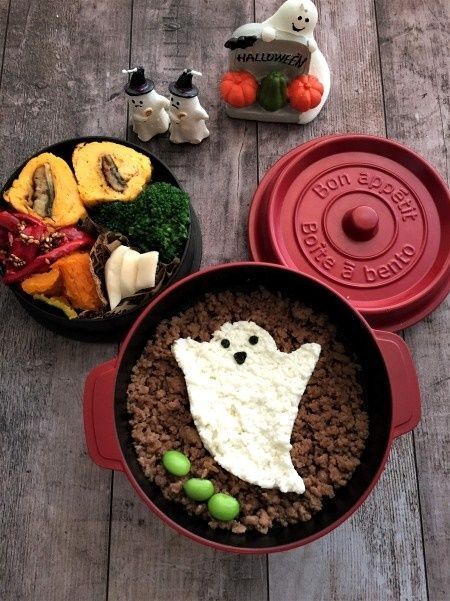 ハロウィンなので～おばけちゃんのそぼろ弁当♪