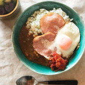 塾ごはんに、夜食に！ ハムエッグカレー