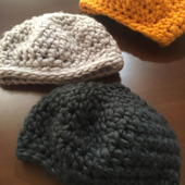 編み図なし。テンポよく数えながら編む簡単帽子