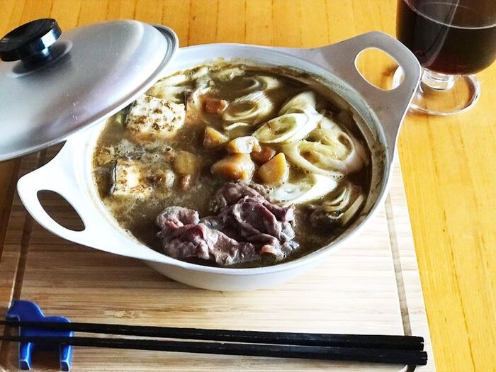 寒い日にふぅふぅしながら食べる カレー肉豆腐