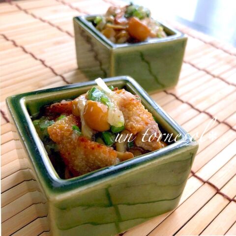 美肌効果に おつまみにぴったり パリパリ鶏皮のなめこおろしポン酢和え 暮らしニスタ 美肌効果に おつまみにぴったり パリパリ鶏皮のなめこおろしポン酢和え 暮らしニスタ