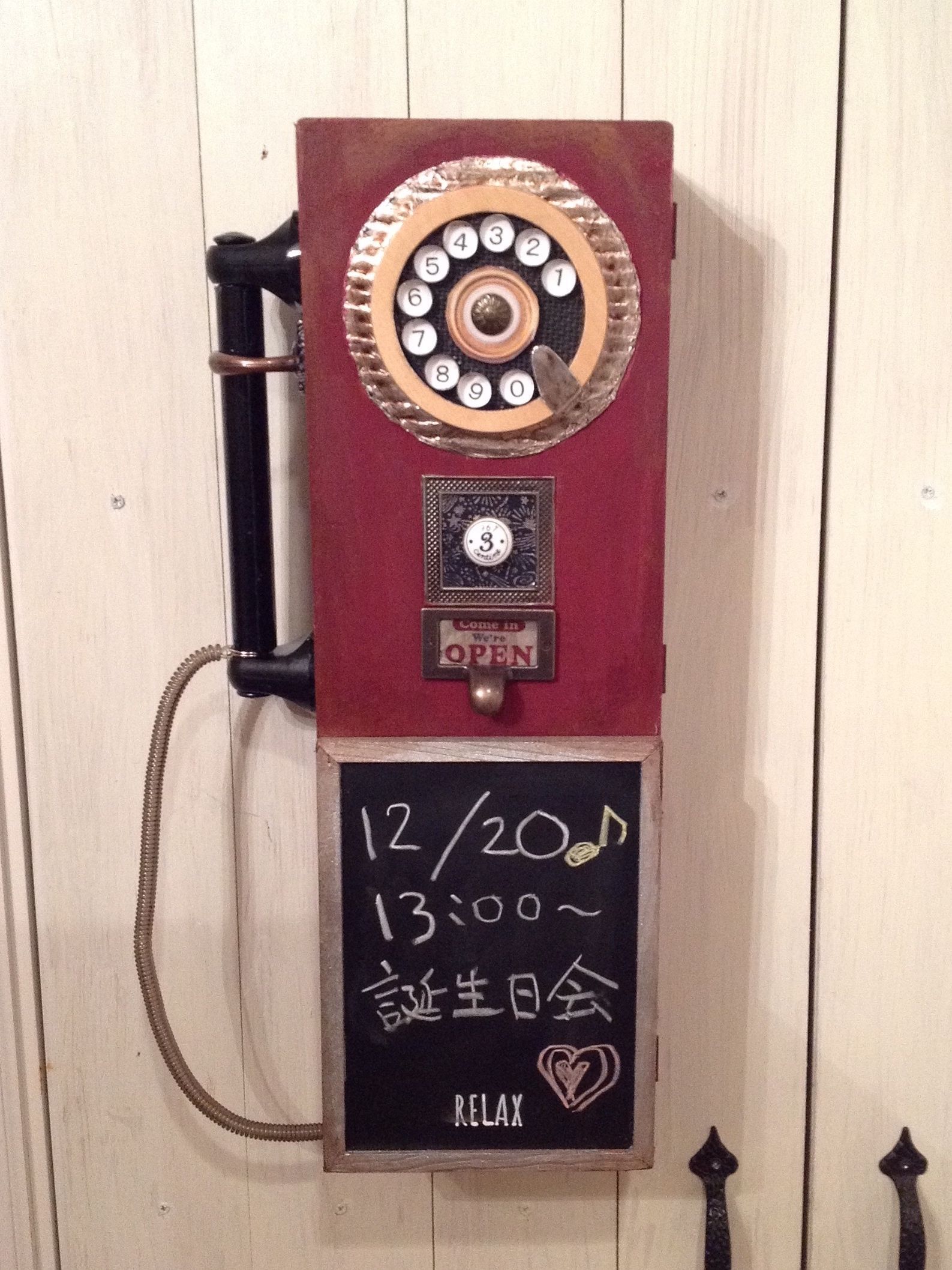 電話機風テッシュカバー＆黒板メモボードでオシャレで便利に！