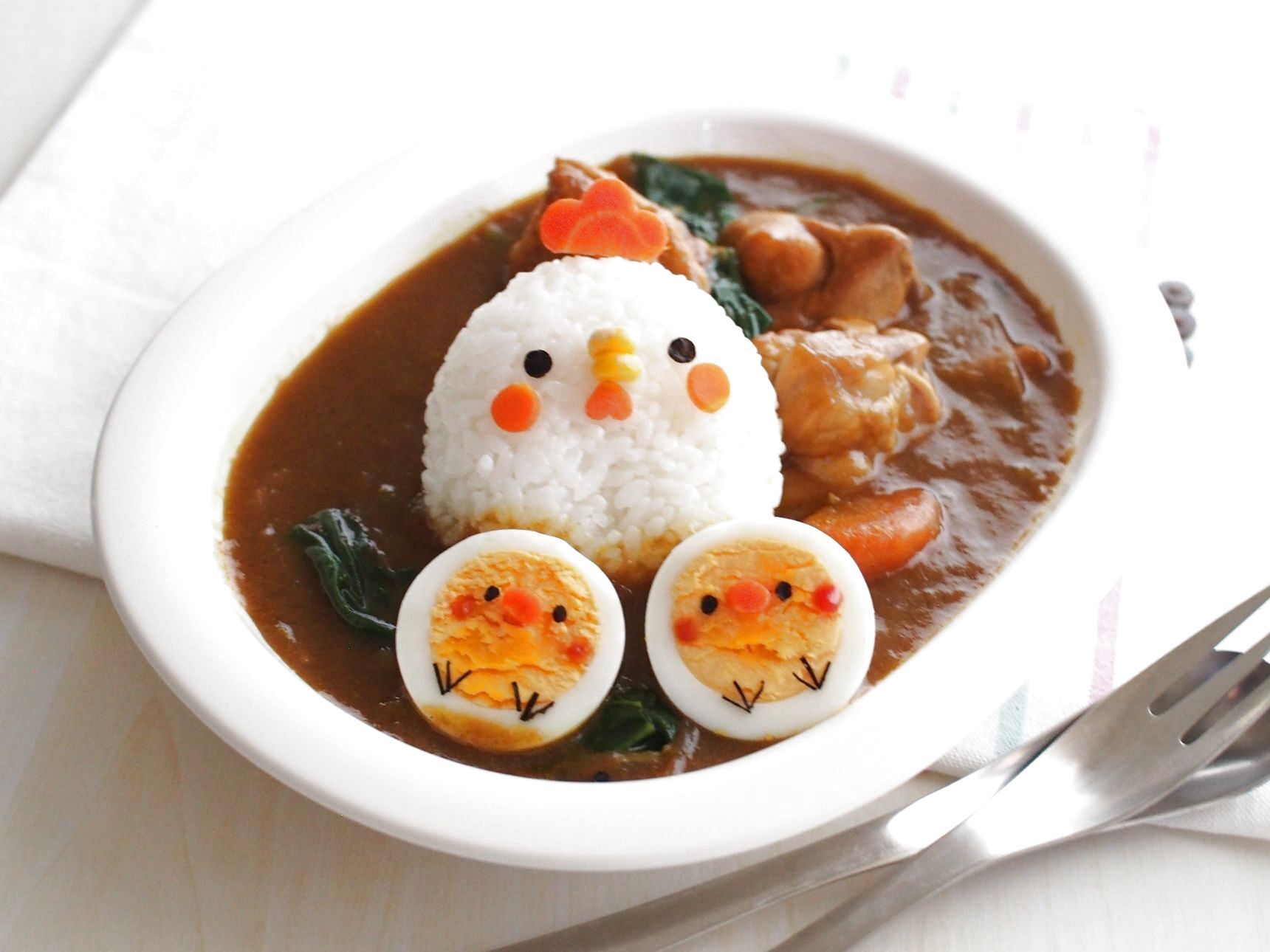 トリさん親子のチキンカレー