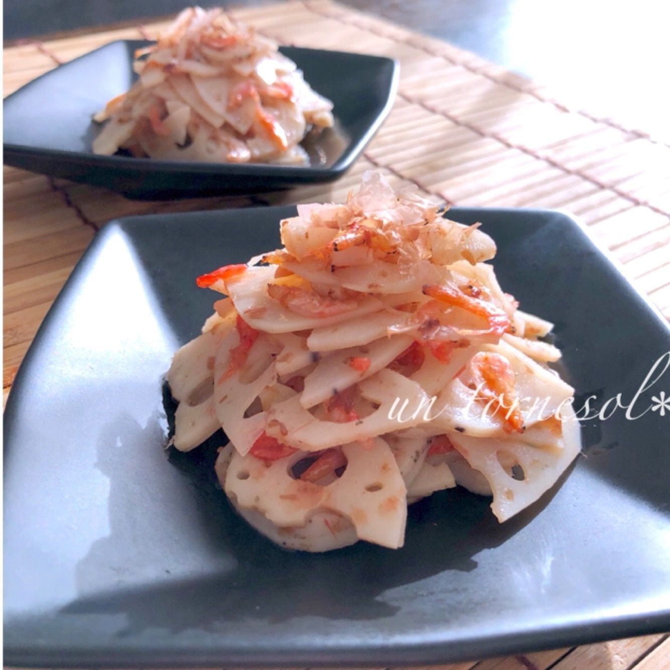 5分で風邪予防‼シャキシャキ食感の☆レンコンとえびの土佐和え