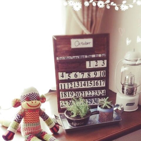 佃煮の木箱を利用して 万年カレンダー 暮らしニスタ