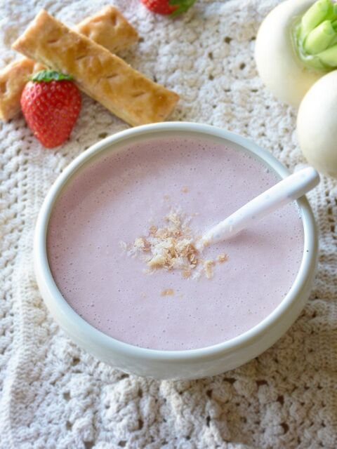 キュート かぶといちごのホットスムージー フルーツスープ 簡単 少材料 ブレンダー 5 10分 暮らしニスタ