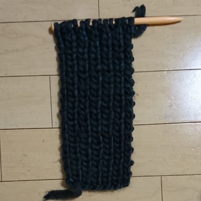 ゴム編みで編む