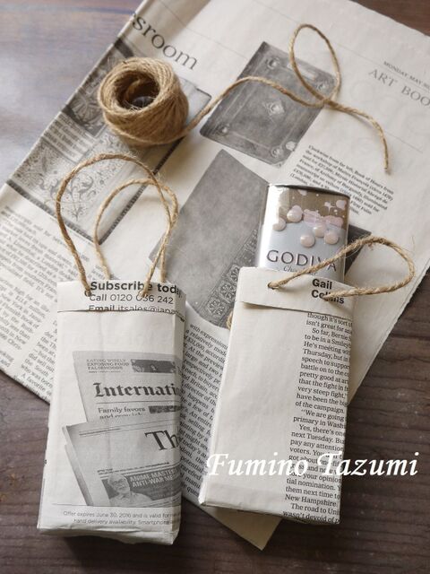 Godivaパールチョコを英字新聞と麻ひもで可愛くラッピング 暮らしニスタ Godivaパールチョコを英字新聞と麻ひもで可愛くラッピング 暮らしニスタ