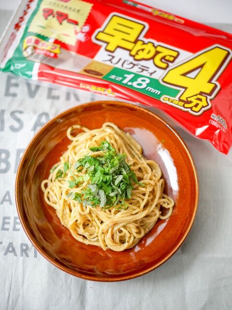6分deワンフライパンレシピ 混ぜるだけ簡単 のりバター明太子パスタ 暮らしニスタ