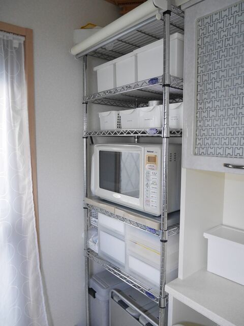 ちょい置き に便利なレンジテーブルをメタルラックに置いて家事効率を上げる 暮らしニスタ ちょい置き に便利なレンジテーブルをメタルラックに置いて家事効率を上げる 暮らしニスタ