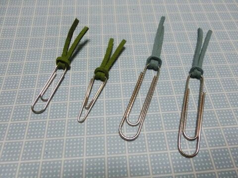 シンプル ゼムクリップとスエード風ひもでクリップ栞 暮らしニスタ シンプル ゼムクリップとスエード風ひもでクリップ栞 暮らしニスタ