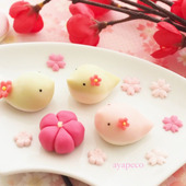 【樹脂粘土で作るフェイク和菓子】幸せを運ぶ、ねりきり・うぐいすさん♡