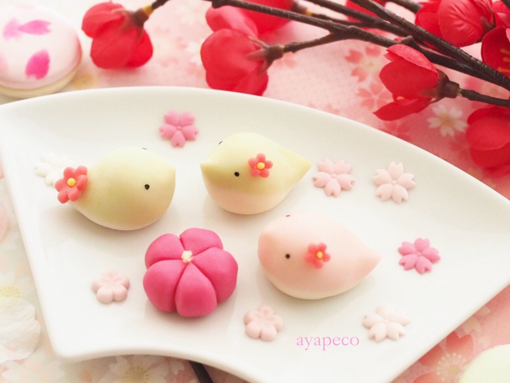 樹脂粘土で作るフェイク和菓子 幸せを運ぶ ねりきり うぐいすさん 暮らしニスタ