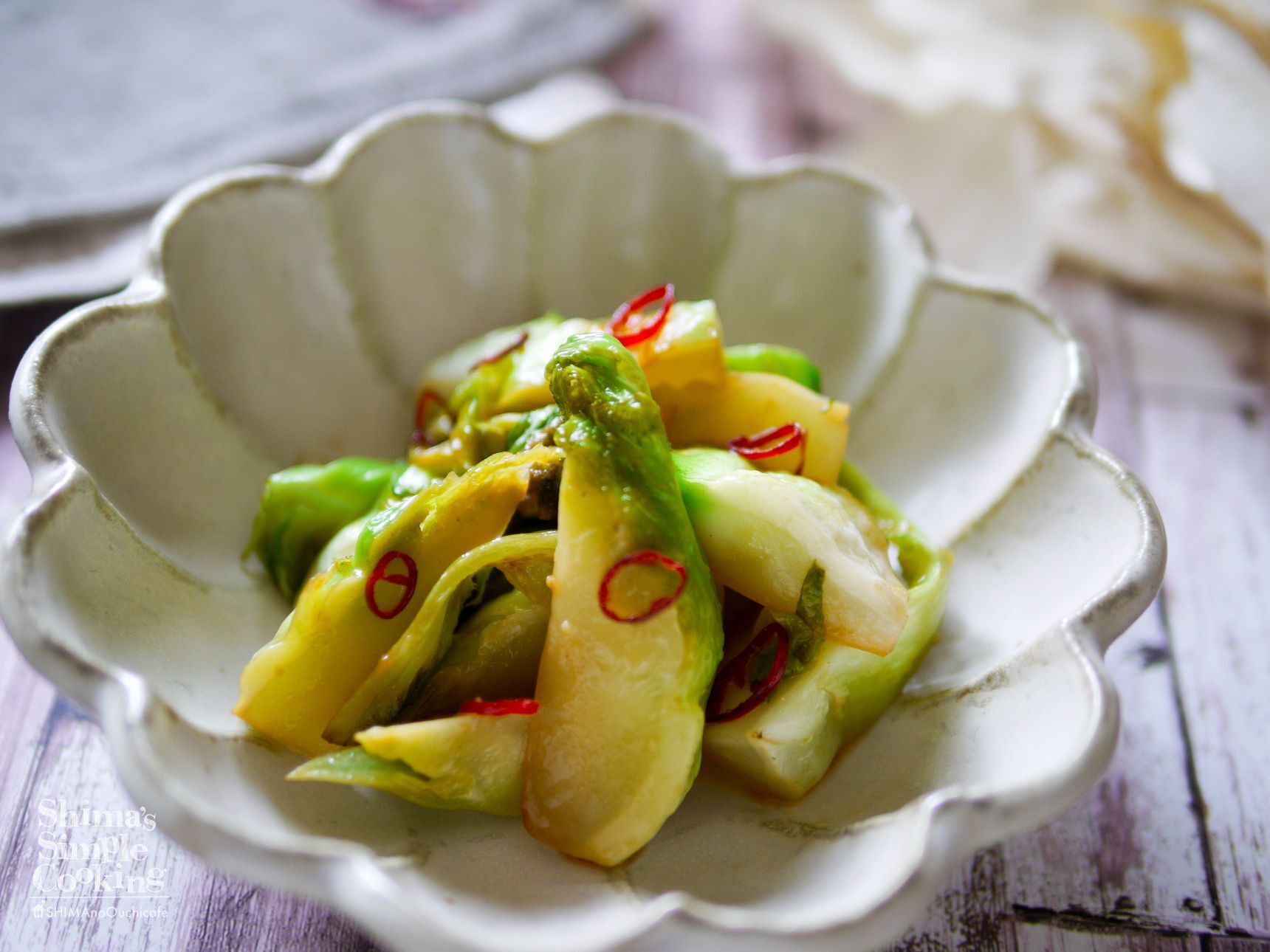 蕾菜のペペロン醤油炒め