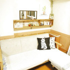 ふわっふわサラッと ダイソー 紐付きボーダー柄 座布団 暮らしニスタ