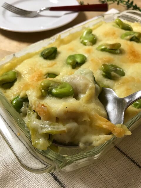 カロリーオフで あっさりだけどコクあり 鱈と空豆とキャベツのグラタン 暮らしニスタ カロリーオフで あっさりだけどコクあり 鱈と空豆とキャベツのグラタン 暮らしニスタ