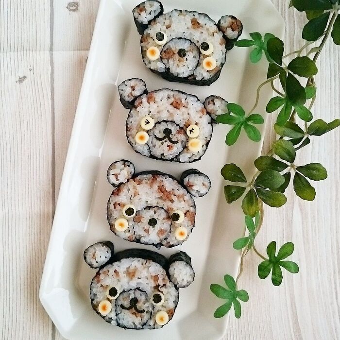 可愛い♡くまちゃんの飾り巻き寿司