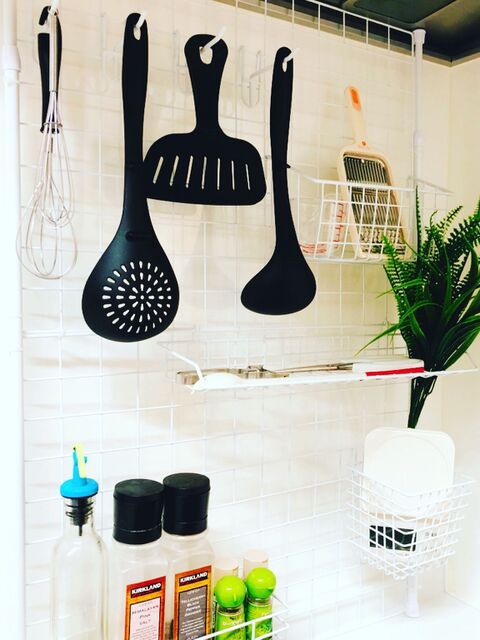 突っ張り棒で簡単 キッチンツール収納ラック 暮らしニスタ 突っ張り棒で簡単 キッチンツール収納ラック 暮らしニスタ