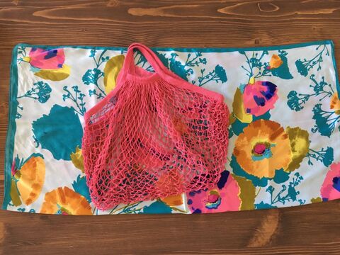 簡単 キャンドゥのネットバッグがお洒落リバーシブルバッグに 暮らしニスタ