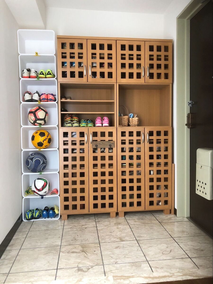100均プラboxで簡単 サッカーボールも入る 大容量玄関収納 暮らしニスタ 100均プラboxで簡単 サッカーボールも入る 大容量玄関収納 暮らしニスタ
