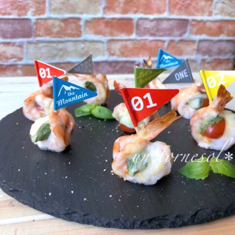 トースターで簡単フィンガーフード トマトバジルのえび巻きピンチョス 暮らしニスタ