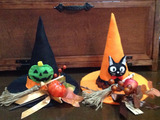 100均フェルトとナッツピックでハロウィン魔女の帽子飾りdiy♪