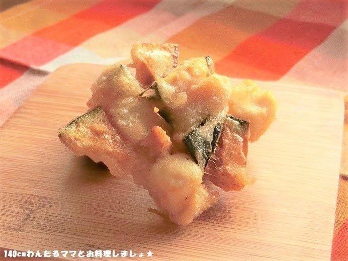 簡単★豆腐とかぼちゃのかき揚げ