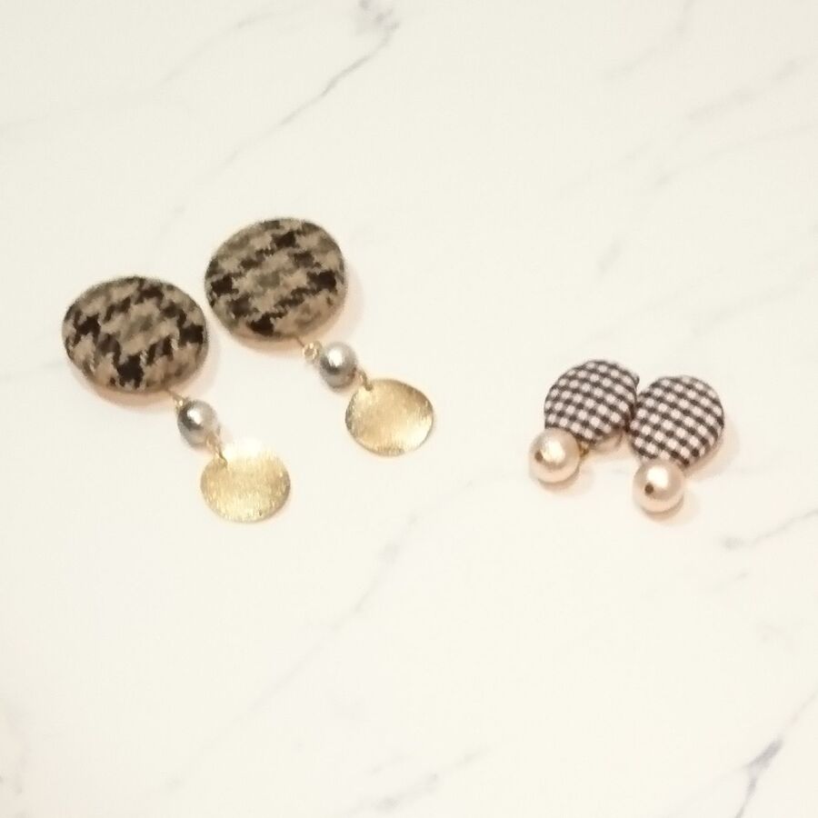 くるみボタンでノンホールピアス 暮らしニスタ