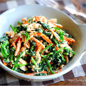 ♡5分de完成♡ツナとほうれん草のごまマヨ和え♡【#副菜#簡単#時短#サラダ】