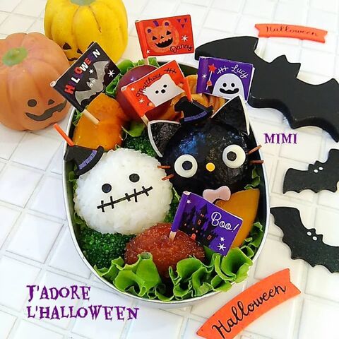 黒猫ちゃんとスカルくんでハロウィン弁当 暮らしニスタ