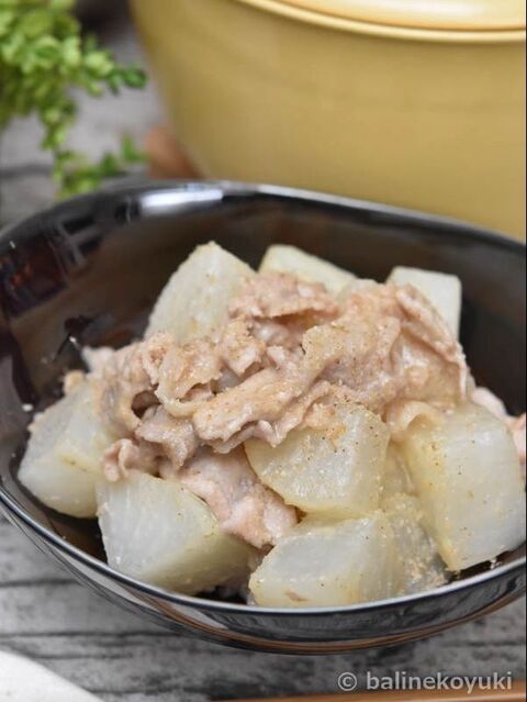 レシピ レンジで下ごしらえ 時短 簡単 豚肉と大根のごま味噌の炒り煮 暮らしニスタ