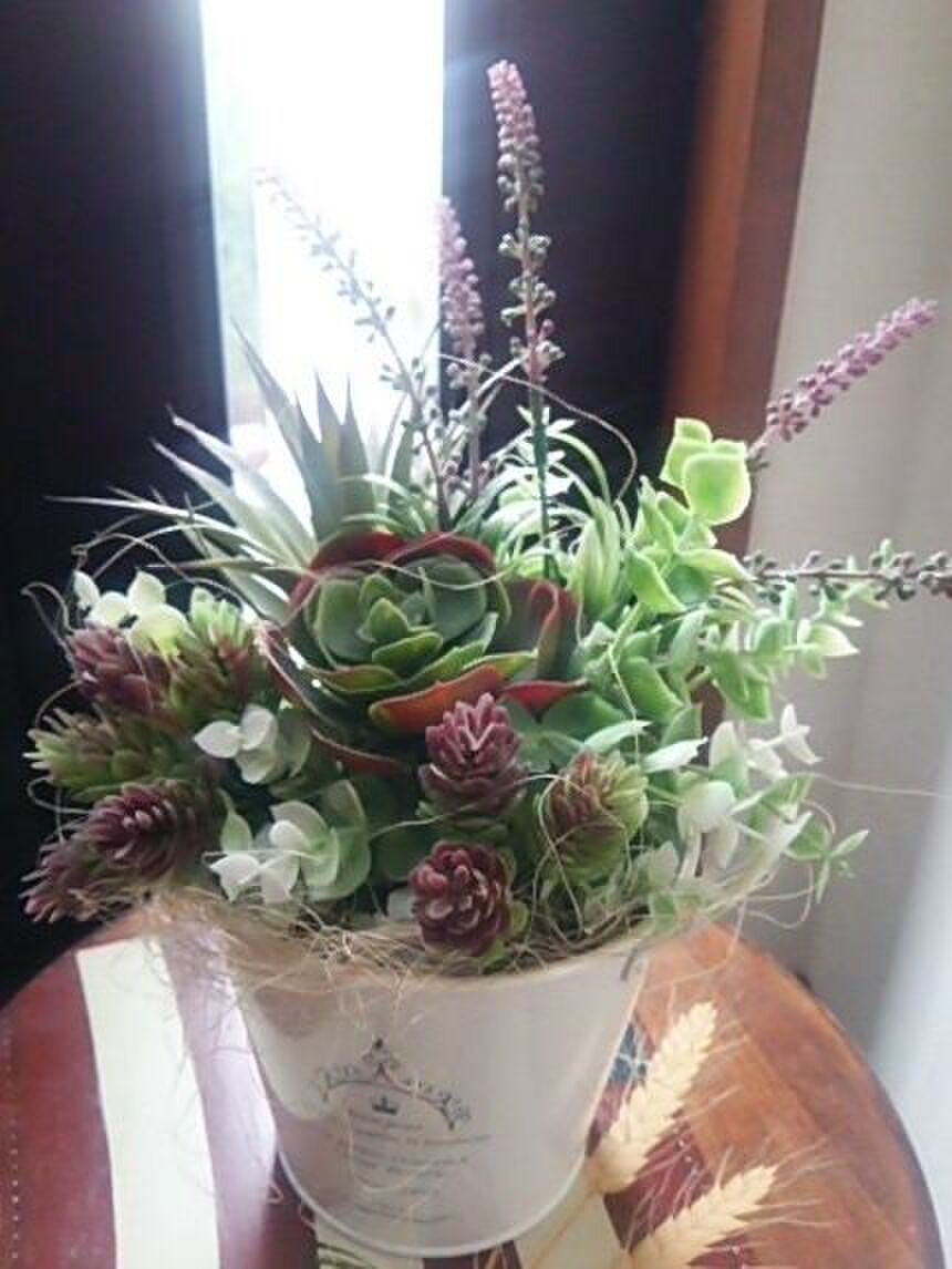 100均フェイクグリーンの寄せ植え 暮らしニスタ