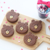 専用型がなくてもキャラクッキー♪LINEブラウンのキャラクッキーの作り方