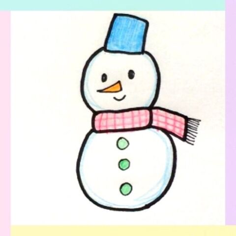 マフラーを巻いたかわいい雪だるまの描き方 暮らしニスタ