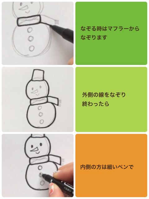 マフラーを巻いたかわいい雪だるまの描き方 暮らしニスタ マフラーを巻いたかわいい雪だるまの描き方 暮らしニスタ
