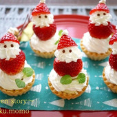 市販品で簡単！苺のサンタさんのプチタルト