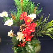 お正月に飾る花を100均の材料で作りました。