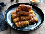 とろりんとしたネギがたまらない！長ネギの豚バラ肉巻き