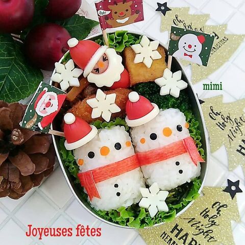 俵型おにぎりで簡単スノーマン クリスマス弁当 暮らしニスタ