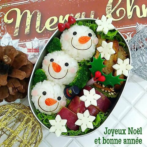 まん丸おにぎりで簡単スノーマン クリスマス弁当 暮らしニスタ